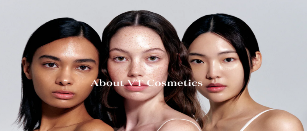 VT Cosmetics Korean Skincare – drei Models mit strahlender Haut repräsentieren Vielfalt und natürliche Schönheit der Marke.