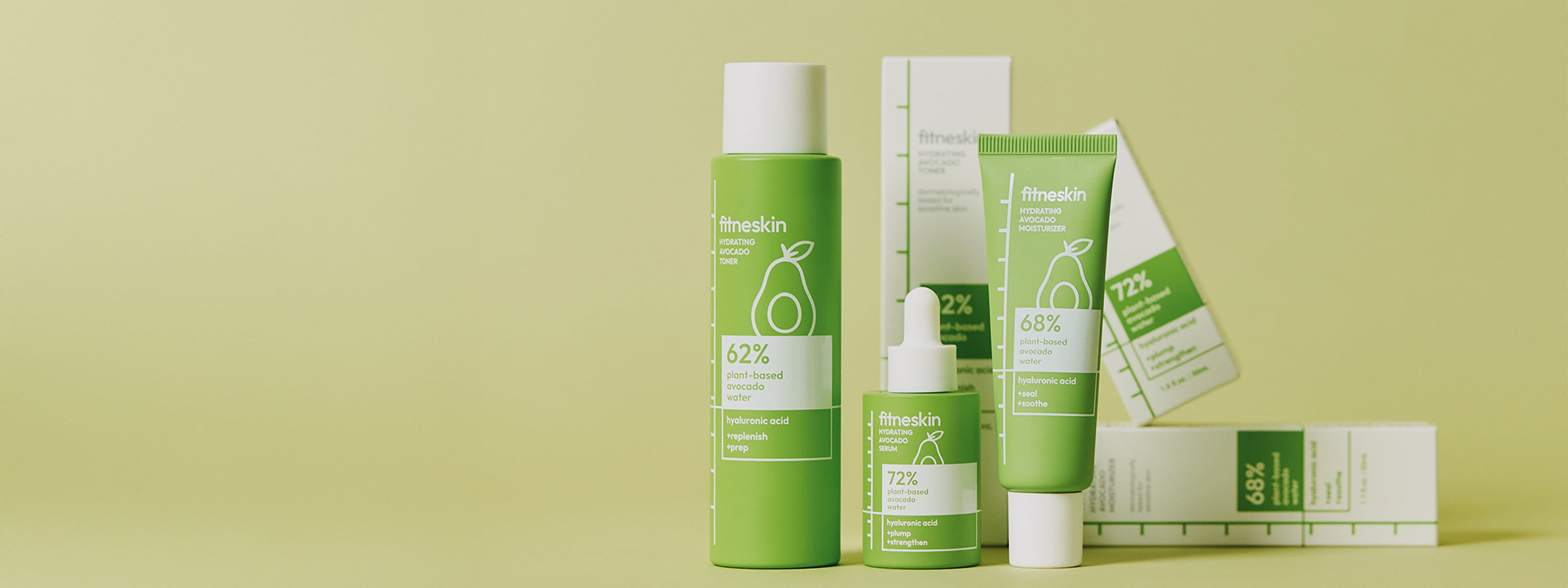 fitneskin Hydrating Avocado Serum – koreanisches Serum mit 72% Avocado, Niacinamid und Hyaluron
