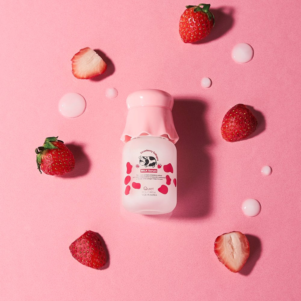 Korean Skincare QURET Strawberry Collagen Milk Serum 50 ml mit EAN 8809632523404
Koreanische Kosmetik K-Beauty